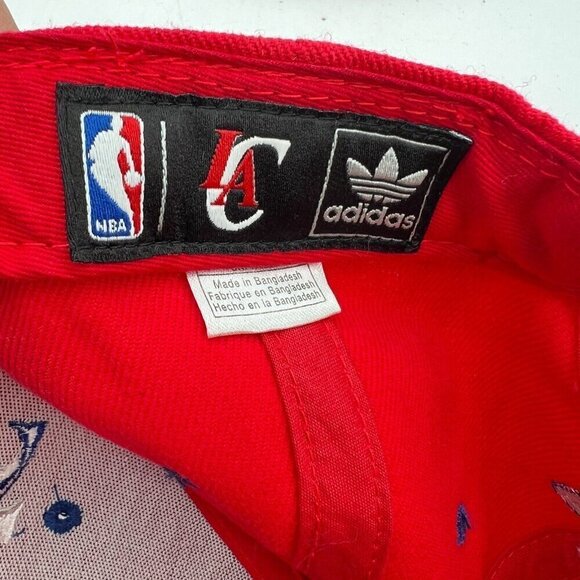 Adidas Los Angeles Clippers LAC NBA Red Blue Ebroidered Snapback Cap Hat - Picture 10 of 10